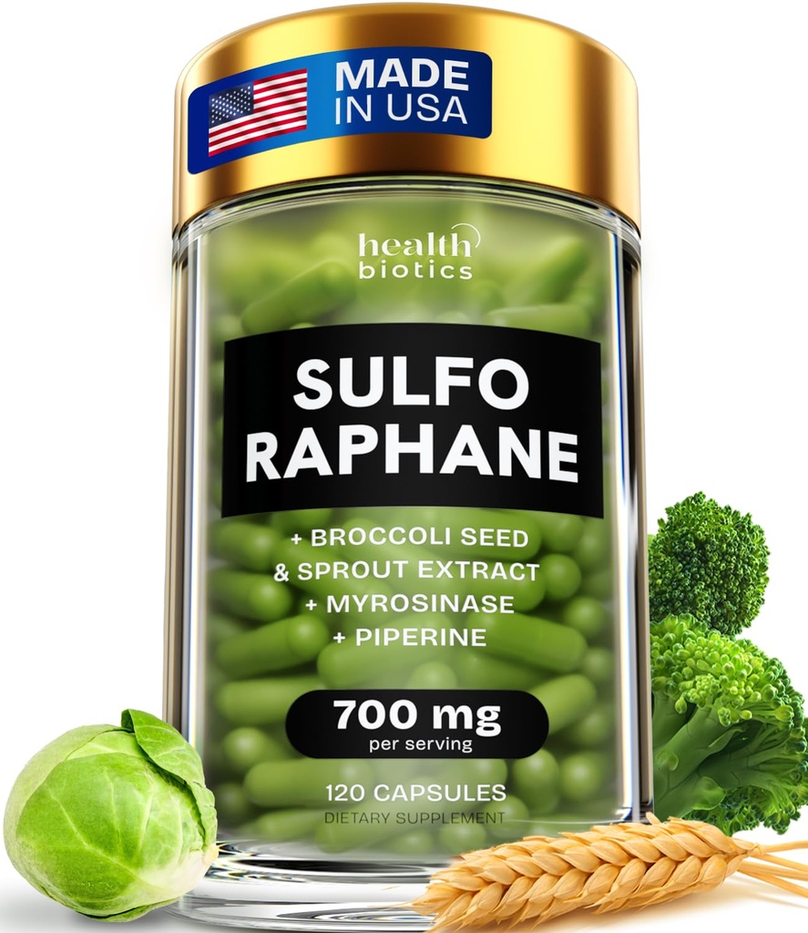 Sulforaphane Supplement Organic Broccoli Sprutter Name 124; Stabiliseret Sulforaphane fra Broccoli Florets & Frø Beeg 124; Organic Svovl Kosttilskud 120 Pills