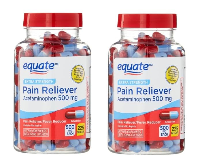 Ekstra styrke Acetaminophen 500 mg Gelcaps - 225 Tæl (pakke med 2)