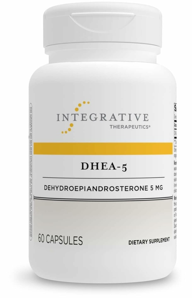 Integrativ terapi DHEA- 5 - Dagligt sundhedstillæg for sund aldring * - Endokrine supplement * - Vegan, Dairy- Free & Gluten- Free - 60 kapsler (60 Servere)
