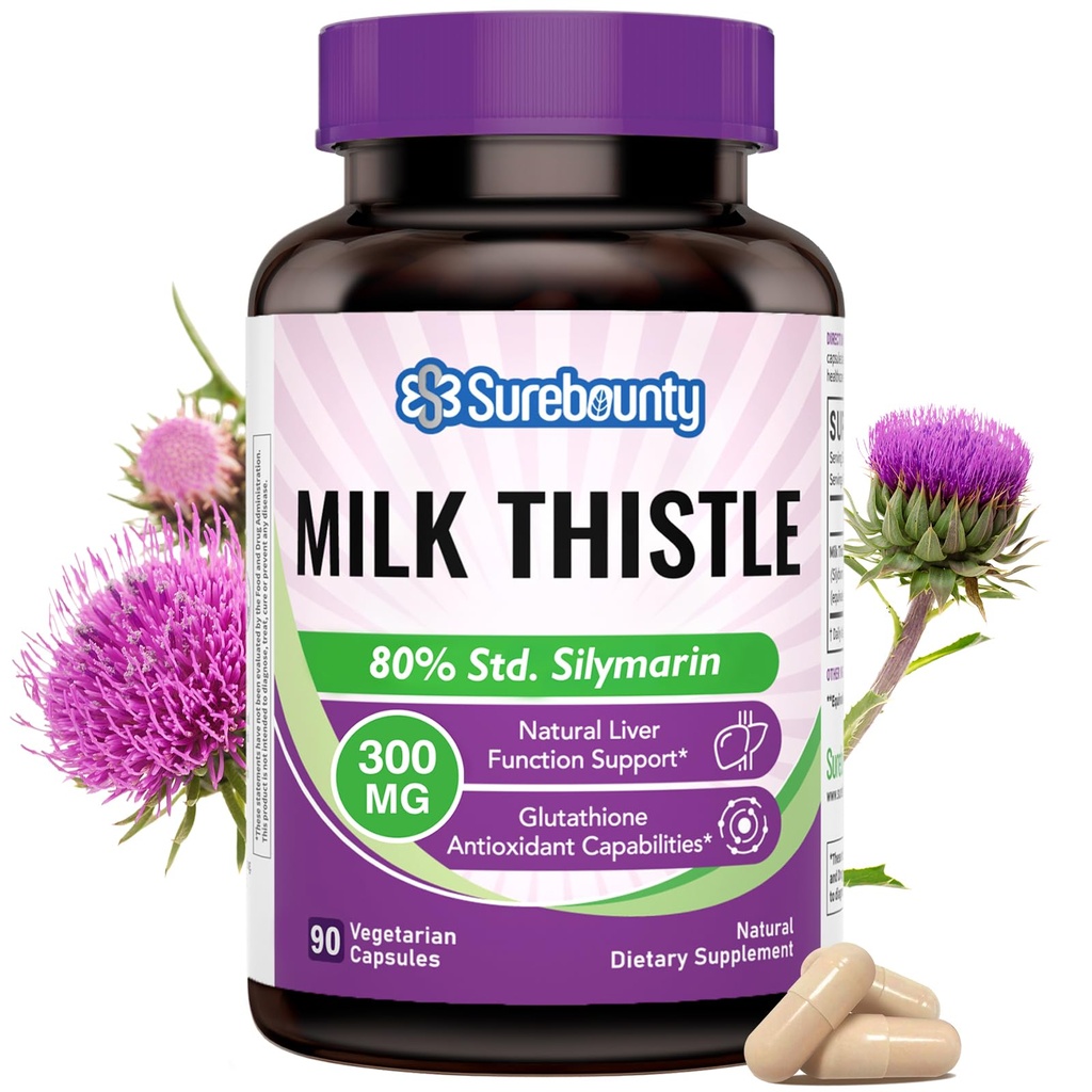 Milk Thistle, 300 mg, Concentrated Seed Extract with 80% Silymarin, Liver Cleanse Detox for Men + Women, Once Daily, 90 Veggie Caps