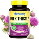Milk Thistle, Concentrated Seed Extract, Liver Support Cleanse Detox, Fatty Liver Supplements, Non-GMO, No Gluten & Soy, 120 Veggie Caps, 4 Month Supply