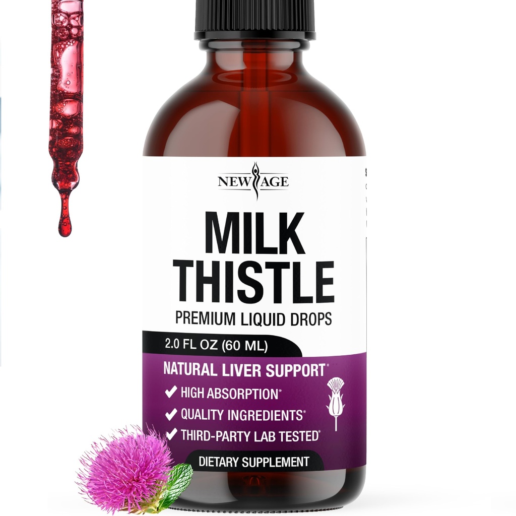 Milk Thistle Liquid Drops – All Natural Milk Thistle Extract with Silymarin – High Absorption – Non-GMO, Gluten-Free – 2 oz