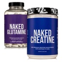 NAKED Pure Mikronized Creatin Monohydrat 200 Servering + Pure L- Glutamin 240 Kapsler Bundle: Vegan, Non- GMO, Gluten Free. Minimere muskelfordeling og forbedre proteinsyntesen. Intet Kunstigt