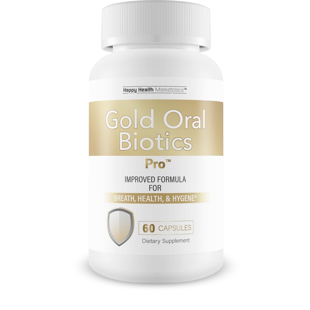 Gold Oral Biotics Pro - Our Best Oral Health Probiotics and Prebiotics - Advanced Oral Probiotics for Mouth Bad Breath - 11 Strain 40 Billion CFU Probiotic Capsules - Tooth and Gum Dental Probiotic