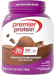Premier Protein Powder, Chokolade Milkshake, 30g Protein, 1g Sukker, No Soy, Gluten Free, 41.9oz (29 Servere)