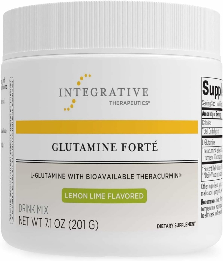 Integrative Therapeutics Glutamin Forté - Daily Health Supplement * - Gut Support Drink Mix * - Vegan, Gluten- Free & Dairy- Free - Lemon Lime Flavored - 7.1 oz (30 Servere)