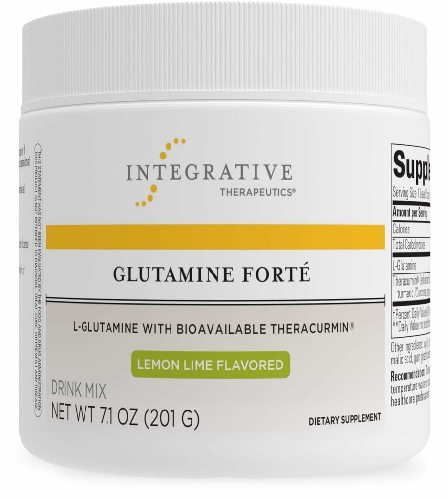 Integrative Therapeutics Glutamin Forté - Daily Health Supplement * - Gut Support Drink Mix * - Vegan, Gluten- Free & Dairy- Free - Lemon Lime Flavored - 7.1 oz (30 Servere)