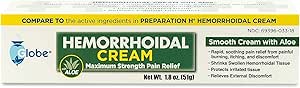 Globe hæmoridal Cream, Phenylephrin HCl, Pramoxine med Aloe, Relief from Burning, Kløe og ubehag af hæmorider, 1.8 Ounces