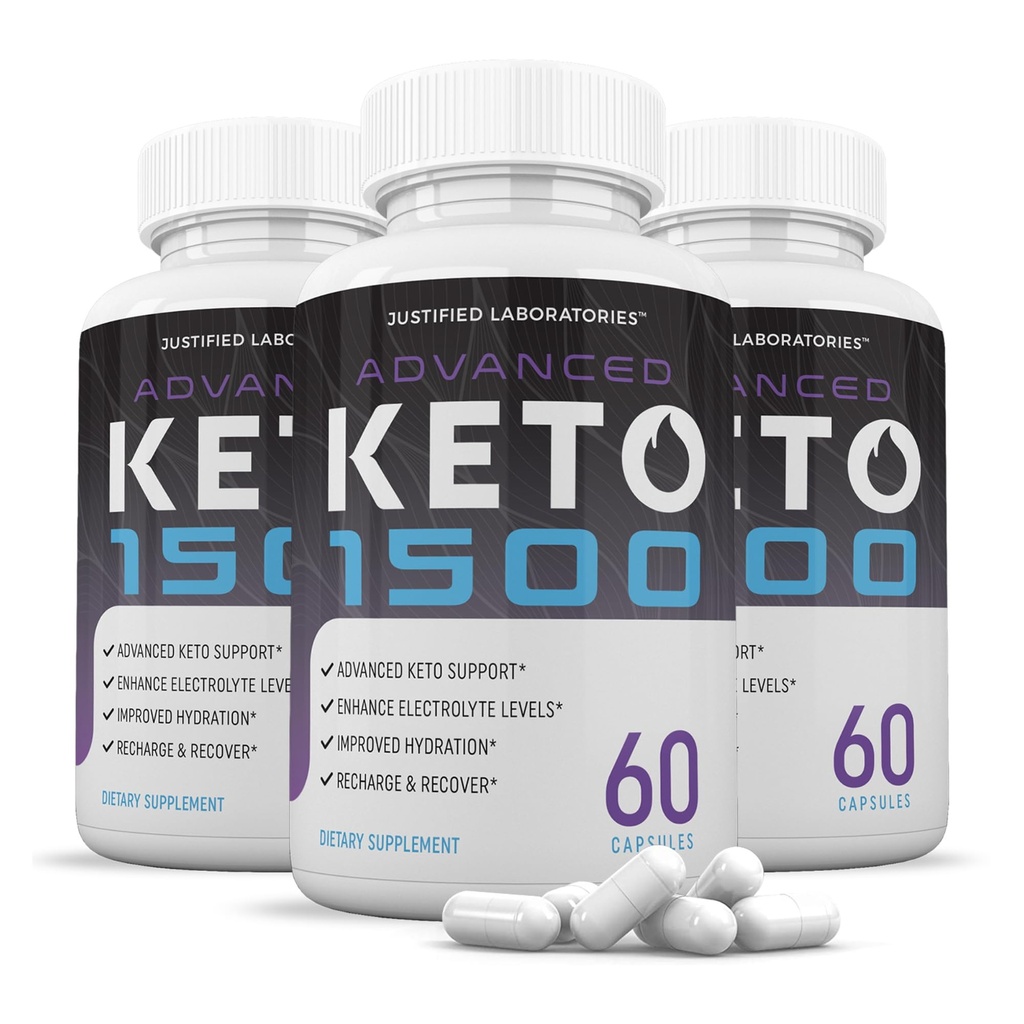 (3 Pack) Avanceret Keto 1500 Keto piller 1275MG Ny & forbedret formel Indeholder Apple Cider Vinciferine Extra Virgin Olivenolie Powder Green Tea Leaf 180 kapsler