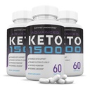 (3 Pack) Avanceret Keto 1500 Keto piller 1275MG Ny & forbedret formel Indeholder Apple Cider Vinciferine Extra Virgin Olivenolie Powder Green Tea Leaf 180 kapsler