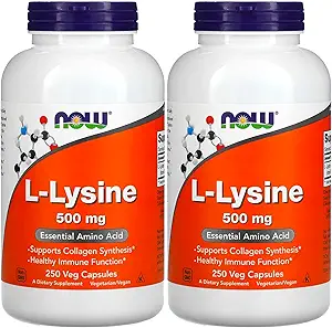 Now Foods L- lysin 500 mg, 250 kapsler (pakke med 2)