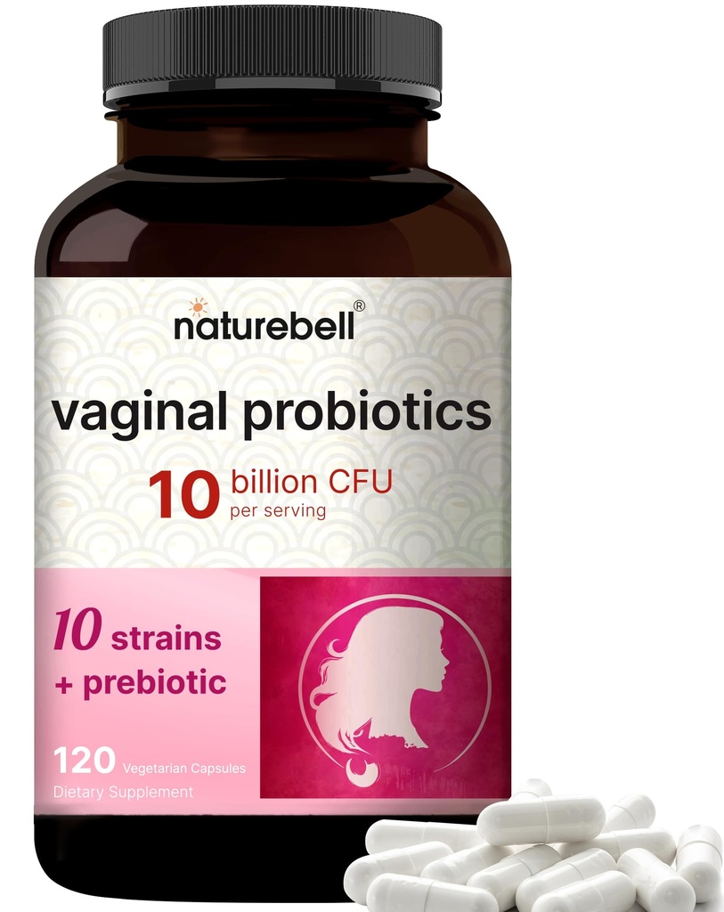 NatureBell Vaginal Probiotics for Women, 10 Billion CFU, 120 Veggie Capsules | PH Balance Probiotics and Prebiotics Blend – Lactobacillus Vaginal Supplement – Supports Odor, Flora & Yeast