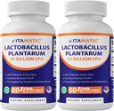 Vitamatic Lactobacillus Plantarum - 20 Billion per DR Capsule - 60 Count - Digestive Support - Made with Prebiotic Inulin Fiber-2 Pack