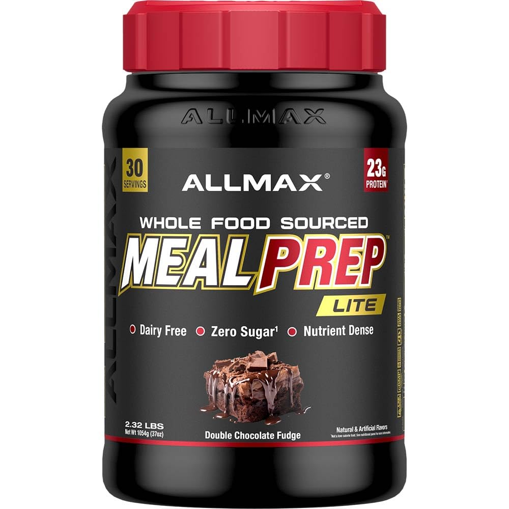 ALLMAX Nutrition MealPrep Lite Whole-Food Protein Powder, Dairy-Free, Keto-Friendly, 23g Protein, 30 Servings (Double Chocolate Fudge)