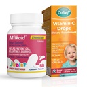 Milkaid Junior Lactase Enzyme Tablets Strawberry 60 Chewables + Colief Vitamin C Drops 30ml – Kids Digestive Support & Immune Health Bundle (Ages 1+)