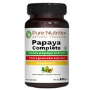 Pure Nutrition Papaya Complete - 60 Veg kapsler (understøtter Platelet Immunity & fordøjelse) Hver kapsel indeholder 500mg Carica Papaya Frugt og Leaf ekstrakt. Ikke-GMO-124; Gluten- fri
