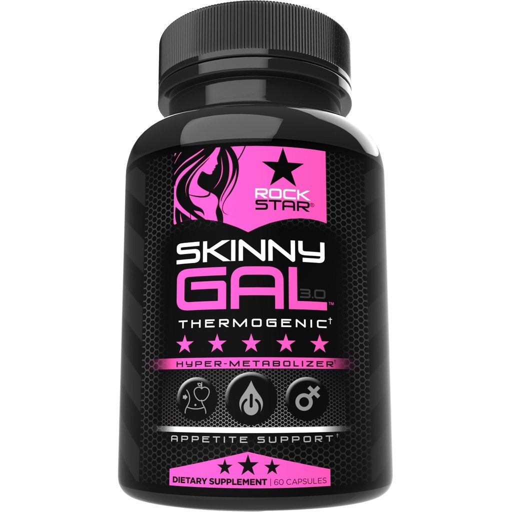 Weight Loss Pills for Women – Rockstar Skinny Gal Thermogenic Fat Burner, Fast-Acting Appetite Suppressant & Metabolism Booster, Max Strength, Keto Friendly
