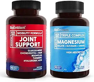 BioEmblem Triple Magnesium Complex og fælles støtte til forbedret fælles sundhed, Vegan, ikke-GMO