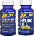 NATURLIGE STAKKER NeuroLife + Dopamin Brain Food Bundle - Understøtter Mental Drive & Brain Longevity * - 120 Total Kapsler
