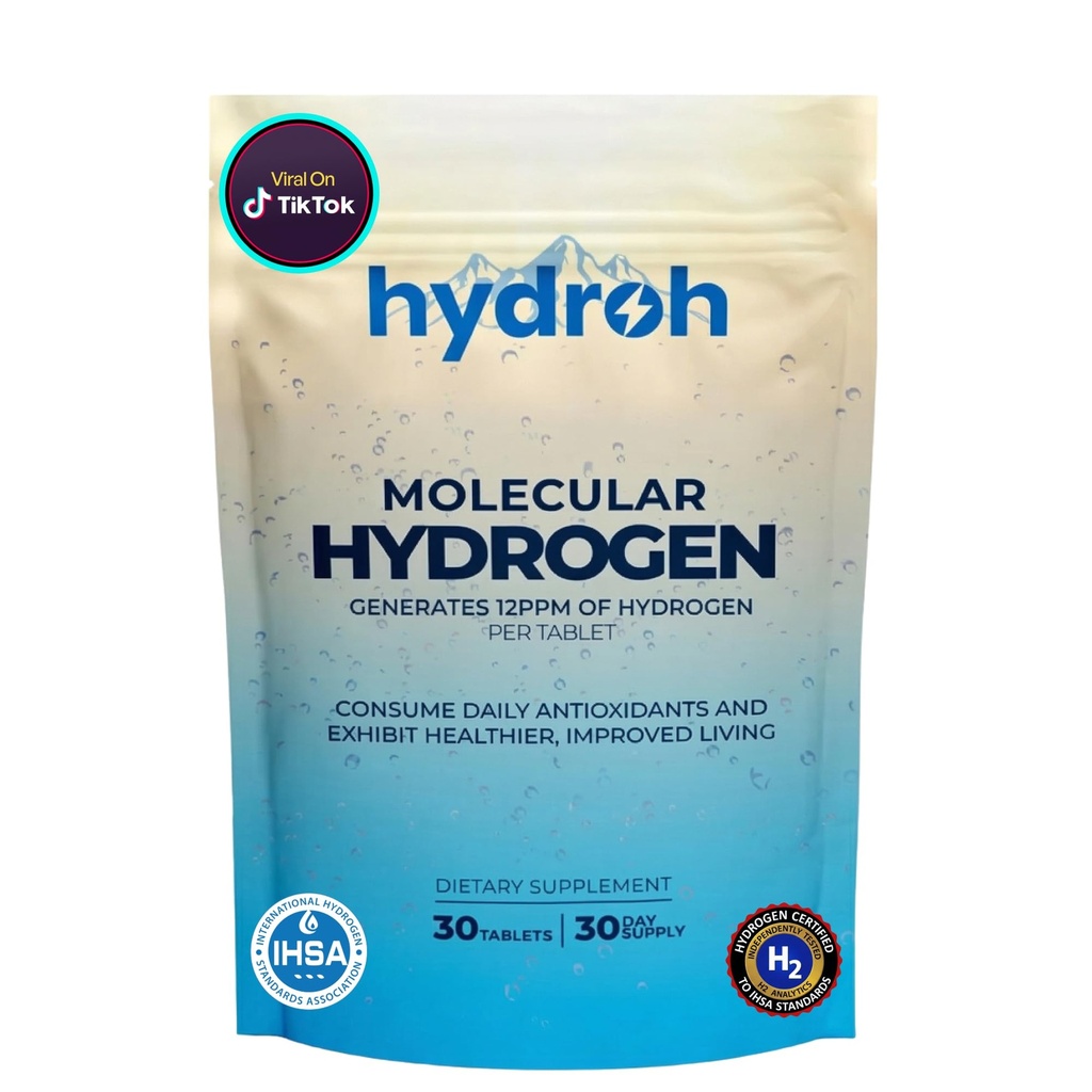 Hydrogen Water Tablets, Molecular Hydrogen Tablets for Drinking Water, Antioxidant-Rich, Supports Brain Energy & Health - Quick-Dissolving - Unflavored H2 Tabs - (30-Day Supply)