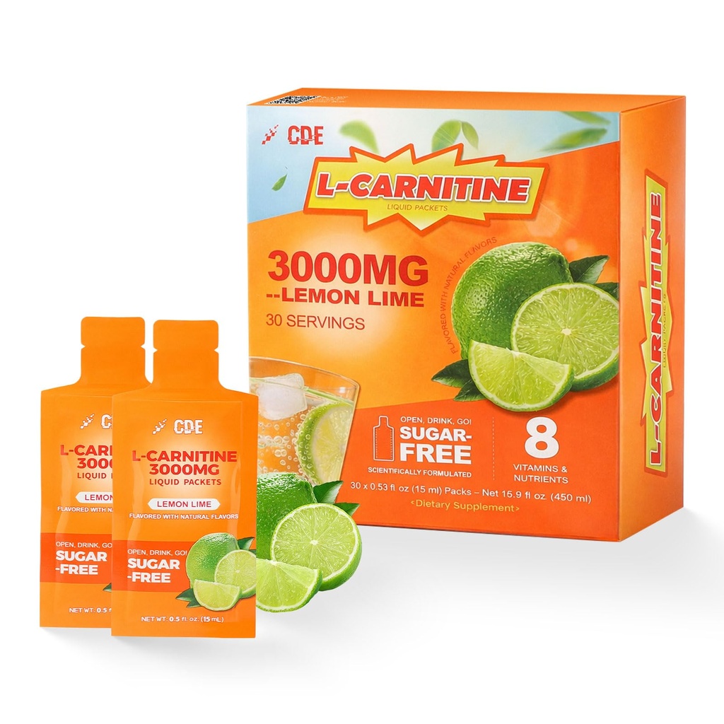 L-Carnitine Liquid Supplement with l carnitine 3000 and l carnitine – Pre-Workout Formula with Green Tea, Taurine & Electrolytes for Active Performance (30 Sachets)