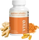 Golden Vitality Gurkemeje Curcumin Kapsler - Platinum Blend med 95% Curcuminoider, Glucosamin, Chondroitin, MSM & BioPerine - Fælles & Bone Support - 60 Greve, 30 dages forsyning