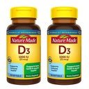 Nature Made Vitamin D3 1000 IU Supplement Liquid Softgels, 100 Count, (Pack of, 2)