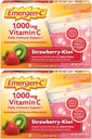 Emergen- C 1000mg C-vitamin Pulver, Jordbær Kiwi Flavor, Antioxidanter, B Vitamin og Elektrolytter, C-vitamin Kosttilskud til immunforsvar, 30 Greve (pakke med 2)