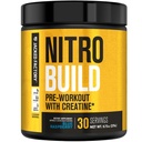 Jacked Factory Nitrosurge Build Pre Workout with Creatine for Muscle Building - Con Cret Creatine Powder & elevATP for Intense Energy, Powerful Pump, & Endless Endurance - 30 Servings, Blue Raspberry