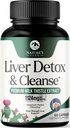 Liver Cleanse Detox & Repair - Milk Thistle Supplement for Digestion & Immune Health - Ginger Root, Choline & Dandelion Root - Herbal Liver Support with Silymarin, Beetroot & Artichoke - 60 Capsules
