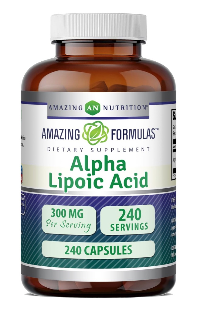 Amazing Formulas Alpha Lipoic Acid 300 mg kapsler Supplement 124; Non- GMO Note 124; Gluten Free