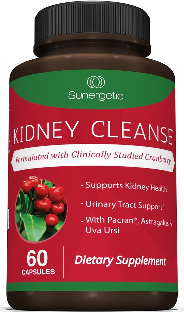 Premium Kidney Cleanse Supplement – Powerful Kidney Support Formula With Cranberry and Astragalus- Helps Support Healthy Kidneys & Urinary Tract Support - Kidney Cleanse Detox & Repair – 60 Capsules