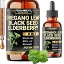8in1 2900mg olie af oregano dråber med sort frø olie flydende produkt 124; Indeholder carvacrol var 124; hvidløg, Elderberry, Olive Leaf, Quercetin, bromelain - 2 Fl Oz