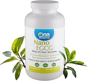 One Planet Nano EgCG 250 mg Veggie Capsules (120 Servere), Pure Green Tea Extract, Maksimal antioxidant Absorption for cellular Protection, Non- GMO, Vegan, Gluten Free