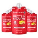 Designer Wellness Protein Smoothie, Real Fruit, 12g Protein, Low Carb, Zero Added Sugar, Gluten- Free, Non- GMO, Ingen kunstige farver eller flavors, Strawberry Banana, 12 Greve