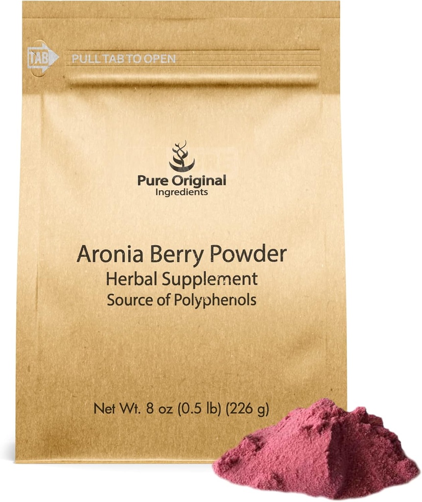 PURE ORIGINALSKE INGREDIENSER Aronia Berry Powder (8 oz) Frugttilskud Uddrag, Altid Pure, ingen tilsætningsstoffer eller fyldstoffer