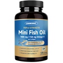 ZEBORA Triple Strength Mini Omega-3 Fish Oil 1400mg – rTG Omega 3 Ultra High-Potency – Supports Heart, Brain, Eye, Skin & Immune Health – Fatty Acids EPA, DHA & DPA, 120 Softgels