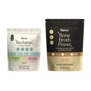 SAVVY Bone Broth Power Vanilla Protein Powder, 22g Protein, 12g Collagen & Recharge Electrolyte Powder, Sugar Free Hydration Drink, Sodium, Magnesium, Potassium (Variety (Lemon + Watermelon))