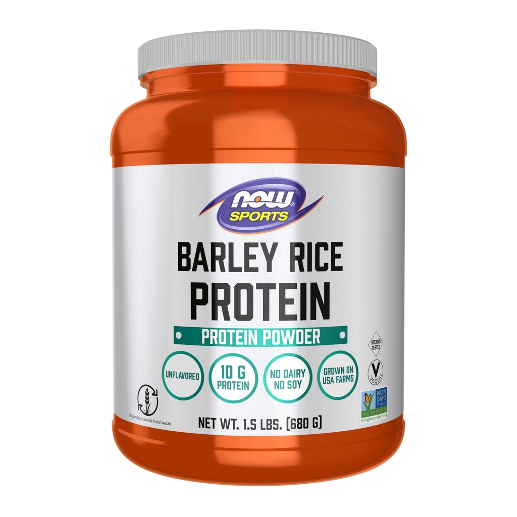 Now Sports, Barley Rice Protein Powder, Unflavored, Highly Sustainable, 10 Grams Protein, 1.5 lbs.