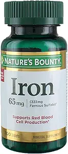 Nature 's Bounty Iron 65 Mg. Ferrosulfate, 100-greve