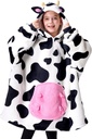 Giggling Getup Wearable Blanket Hoodie for piger og drenge Sherpa Fleece Hooded Blanket Sweatshirt Varm Cozy Sherpa Wearable Kast overdimensioneret Hoodie med Giant Pocket & Sleeves for Kids Cow