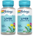 SOLARAY Liver Blend SP-13 - Traditional Herbal Support with Milk Thistle Extract, Dandelion Root, Burdock, Kelp, Peppermint and Trace Minerals - 60-Day Guarantee, 100 Servings, 100 VegCaps (Pack of 2)
