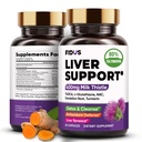 Fidus Liver Cleanse Detox & Repair Capsules - 400mg Dose Milk Thistle (80% Silymarin) for Your Liver & Digestive Support with NAC, Turmeric, Dandelion & TUDCA - USA Made