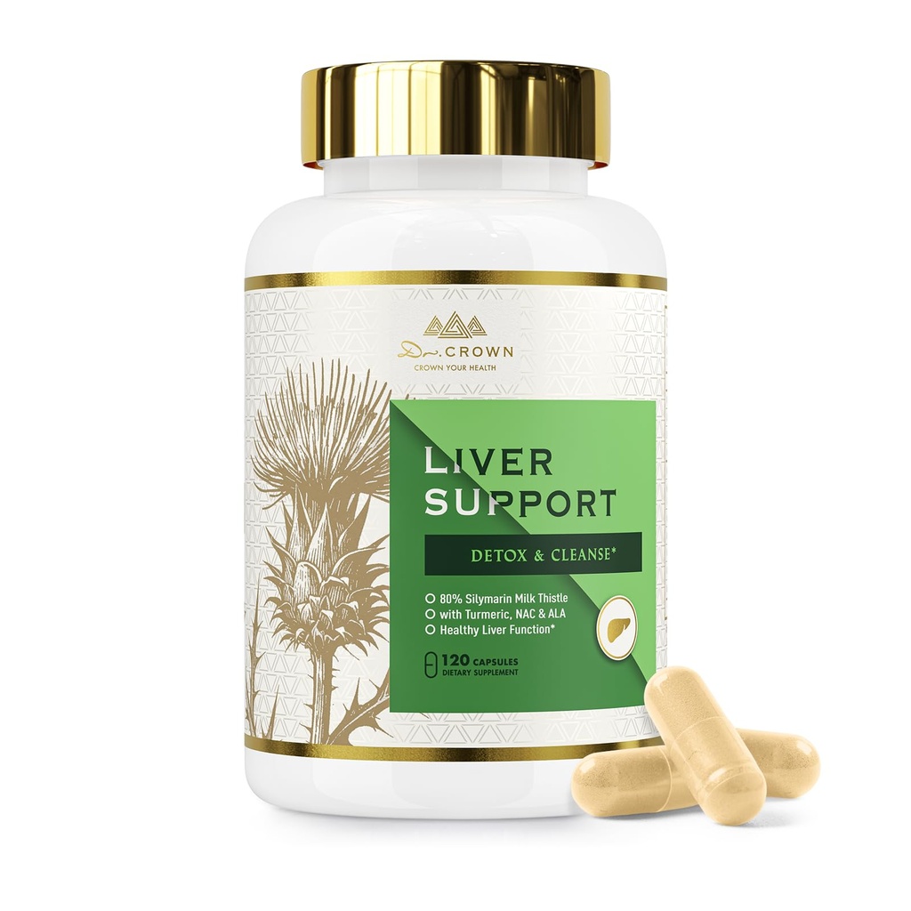 Liver Cleanse Detox & Repair - Milk Thistle Supplement, with Silymarin, N-Acetyl Cysteine(NAC), Artichoke, Turmeric & Dandelion for Liver Detox, Cleanse, Gluten Free, Non-GMO - 120 Capsules