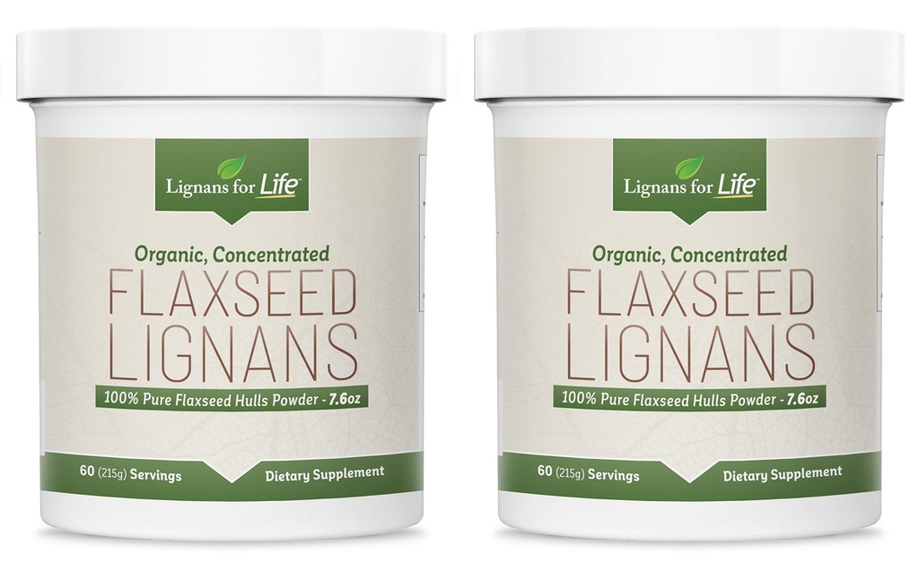 Lignans for Life - Natural Bulk Ground Flaxseed Powder - Omega 3 & 6 Fedtsyrer Fyldt High Fiber Antioxidanter - Støtte sundt hjerte & hår, sundt immunsystem - 60 Servere 80mg per fane, 2 Pack