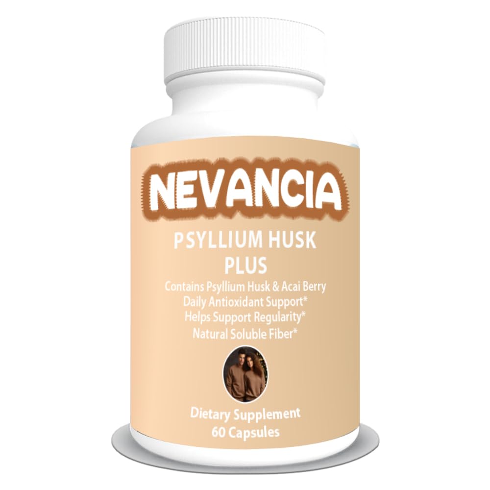 Psyllium Husk Plus – with Natural Soluble Fiber, Prebiotic Fiber, Bulk Laxative - Supports Regularity, Digestive & Gut Health - Helps with Constipation - 60 Capsules