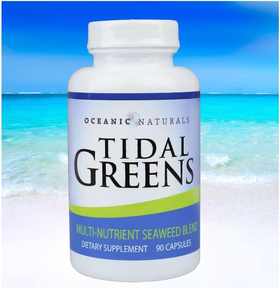 Tidal Greens Seaweed Supplement Natural Source of Jod - Immun Support Energy Well Being - 90 Vegetariske Kapsler