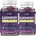 NEW AGE (2-Pack) Premium Elderberry Gummies for voksne børn med C-vitamin, zink, Propolis - Sambucus Black Elderberry Gummy Extract - Gluten Free & Vegetarian - 120 Gummies