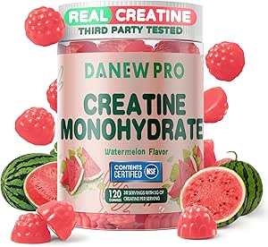 Creatine monohydrat Gummies 5000mg til mænd og kvinder, Creatine monohydrat til muskel styrke, muskel builder, energi boost, præ-workout supplement (120 Greve) -Watermelon Flavor