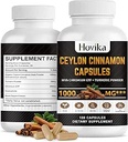 Ceylon kanel kapsler - Lavet med krom GTF, gurkemeje, Niacinamid, sort pepper - Energi, hjerte & stofskifte support - for mænd og kvinder - 120 Veganske kapsler, 2 Måned Supply